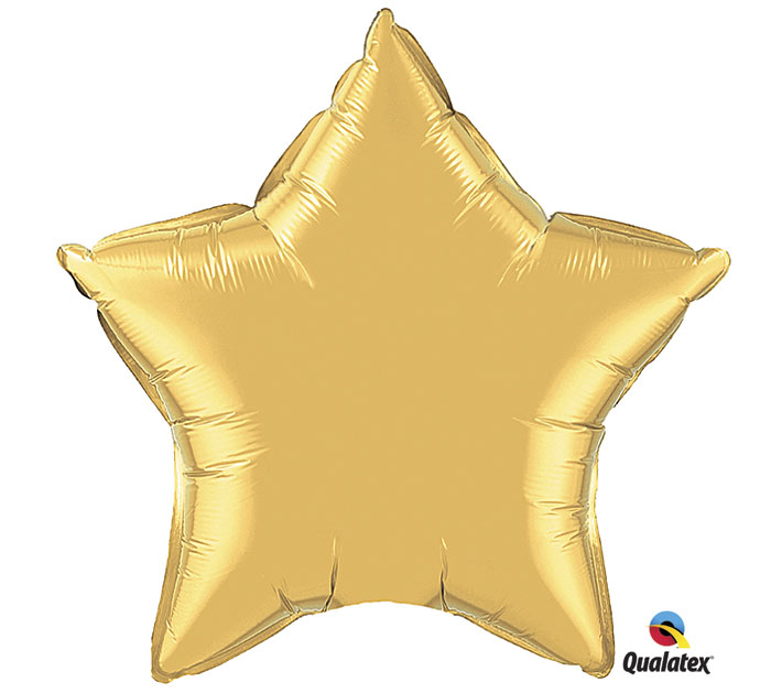 Gold Star Shape Mylar Balloon